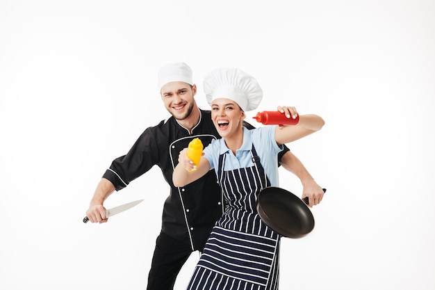 Uśmiechnięci kucharze